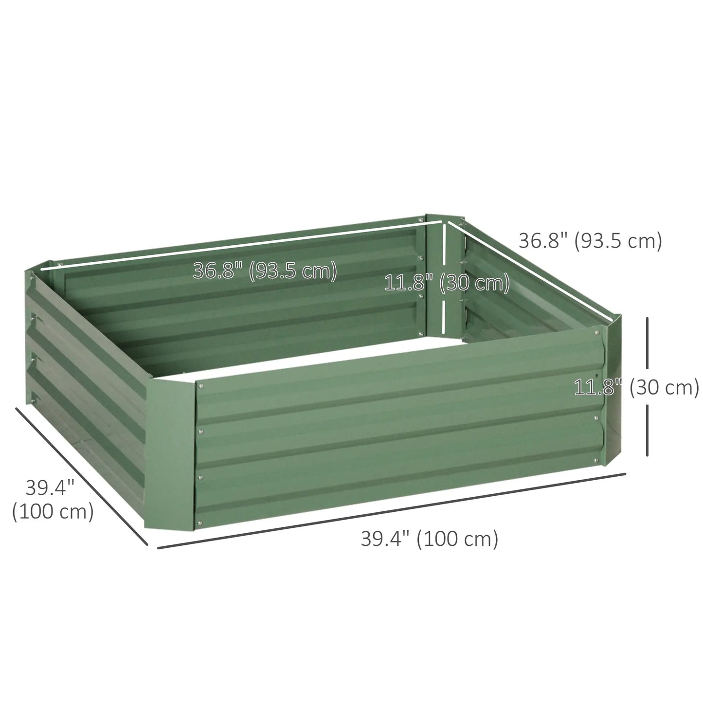 39" x 39" x 12" Raised Garden Bed Set, Elevated Planter Box, Galvanized Steel Frame Galvanized Planter Boxes at Gallery Canada