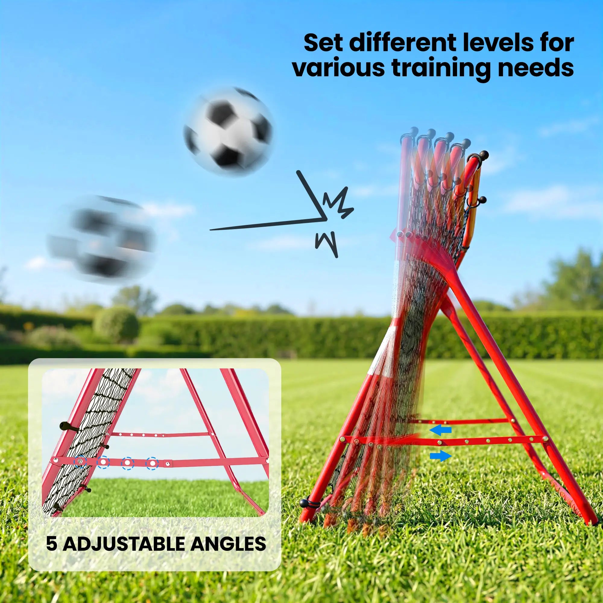 Soccer Rebounder Net, 3.5 x 3ft Easy Setup Bounce Back Net with 5 Adjustable Angles Soccer at Gallery Canada