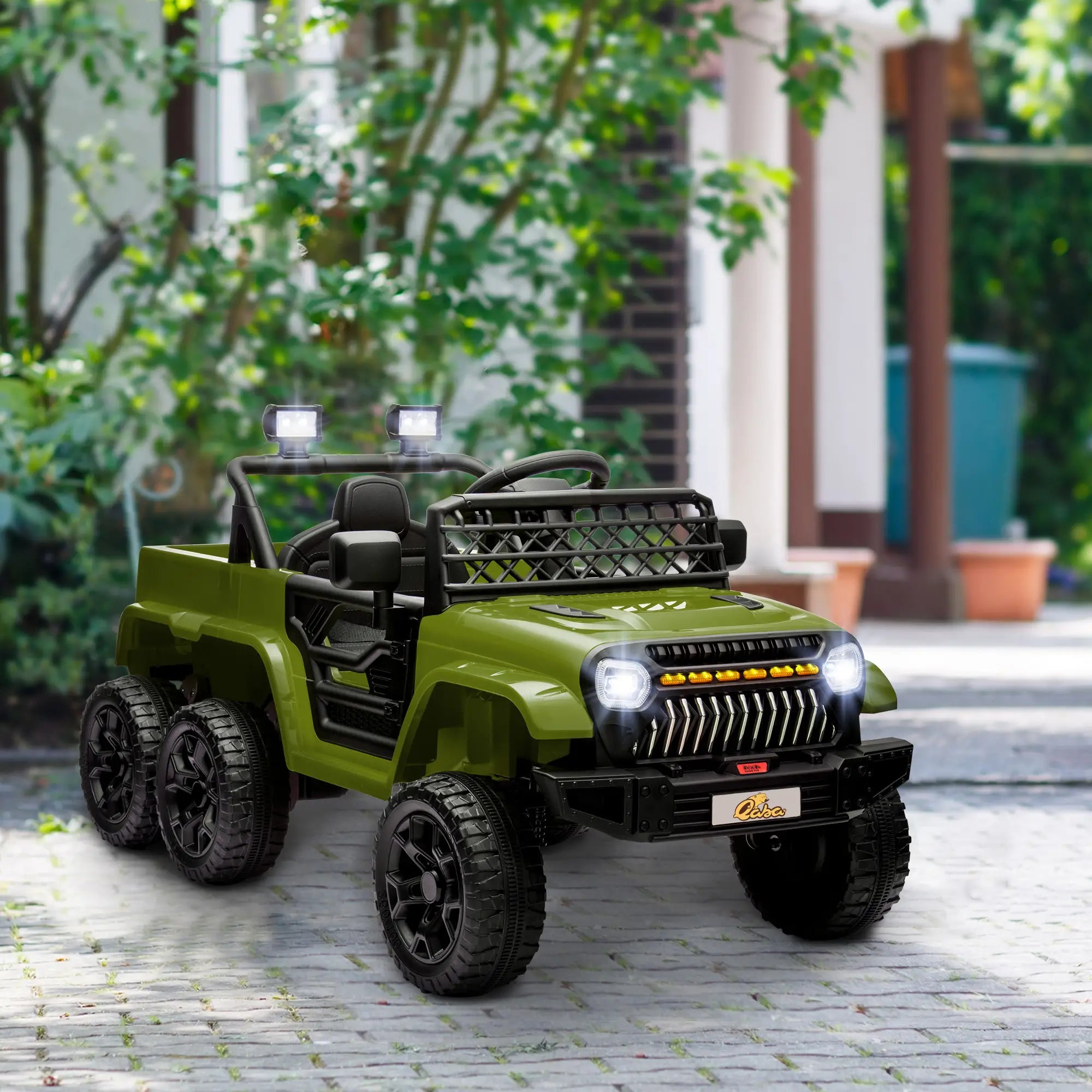 12V 4WD/2WD Kids Electric Car, Remote Control, Spring Suspension, Dark Green Electric Toy Cars at Gallery Canada