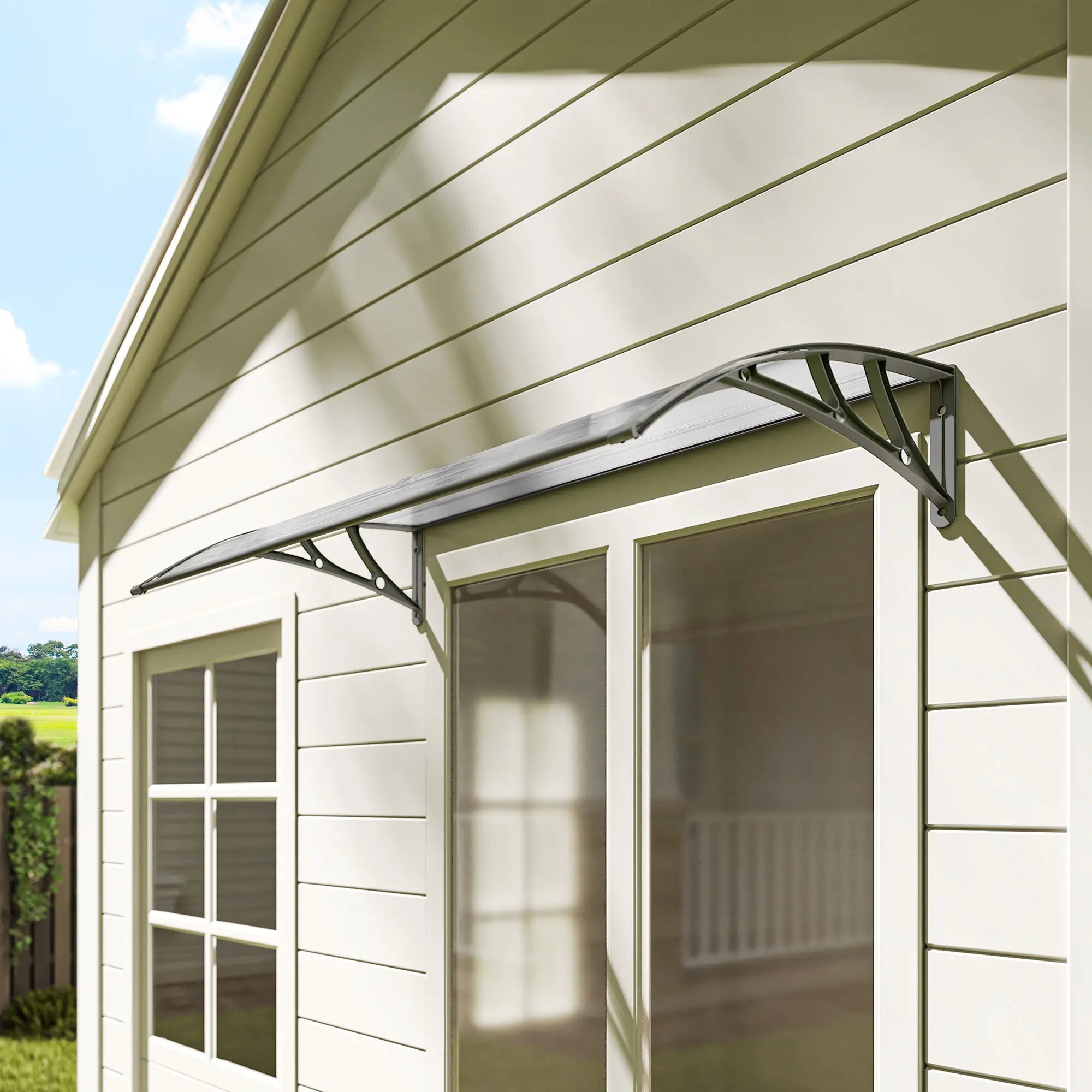 Window Awning Door Canopy, Polycarbonate Patio Cover, 43.3