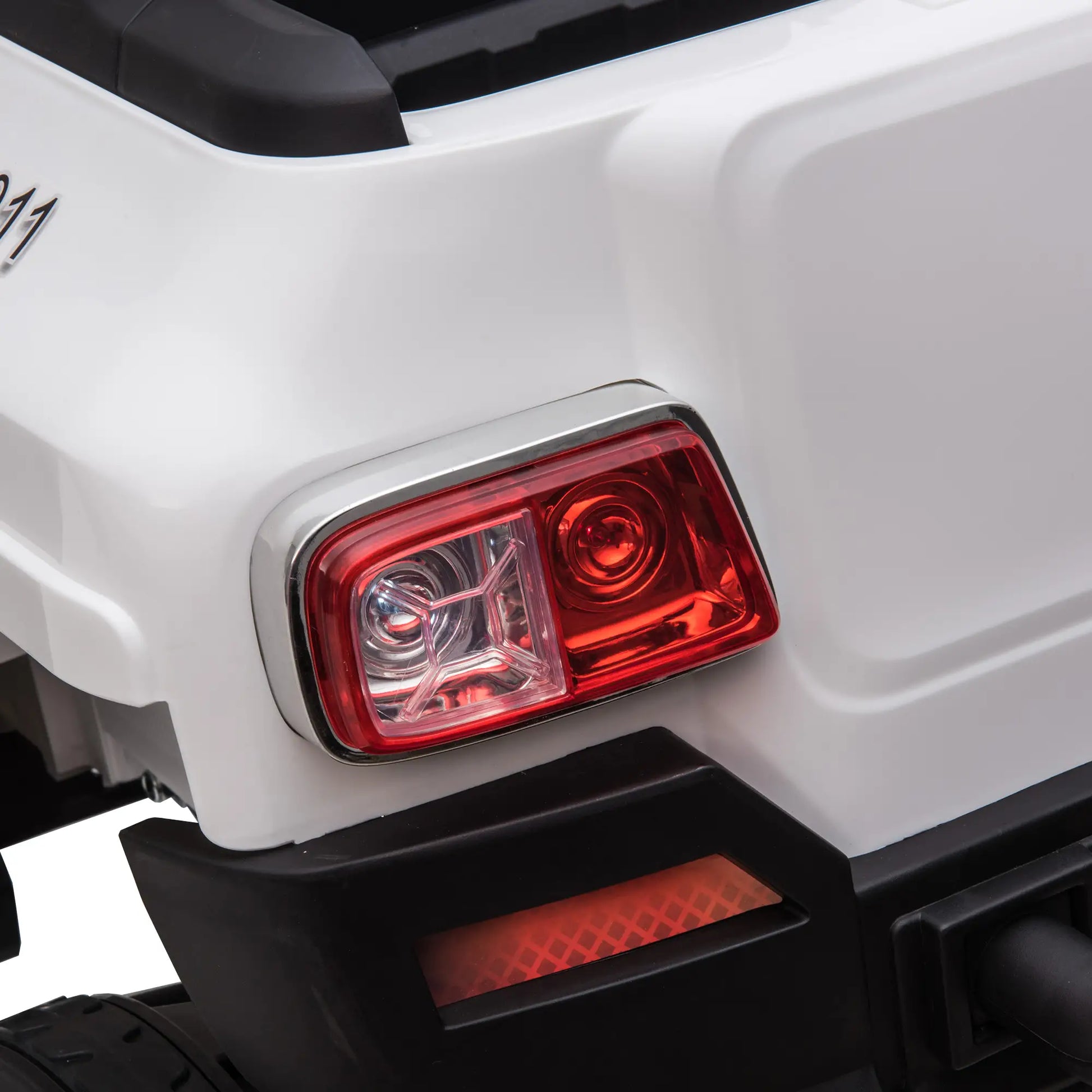 Kids Ride On Car 12V RC 2 Seater Police Truck, White Electric Toy Cars at Gallery Canada