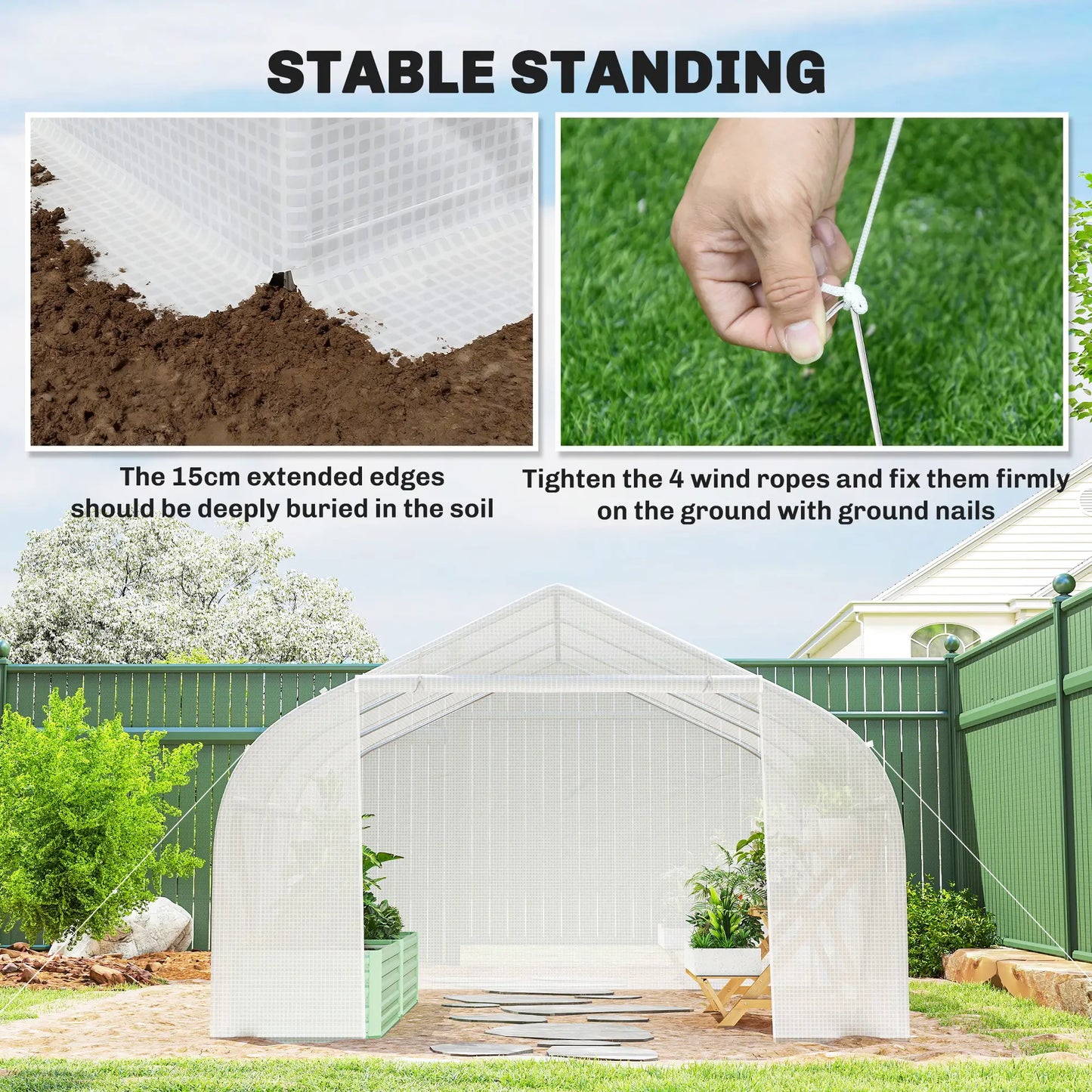 15'x10'x7' Greenhouse, Planting Shed, White Walk In Greenhouses at Gallery Canada