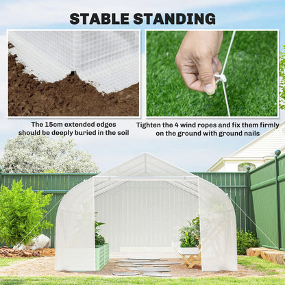 15'x10'x7' Greenhouse, Planting Shed, White Walk In Greenhouses at Gallery Canada