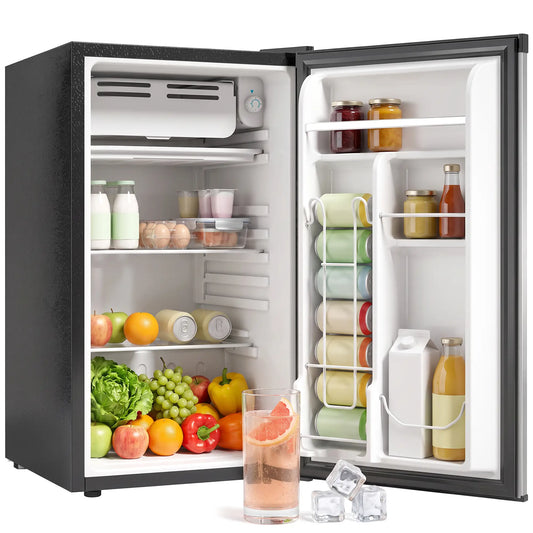 3.2 Cu Ft Mini Fridge, Single Door Compact Refrigerator, Silver Small Kitchen Appliances Multi Colour at Gallery Canada