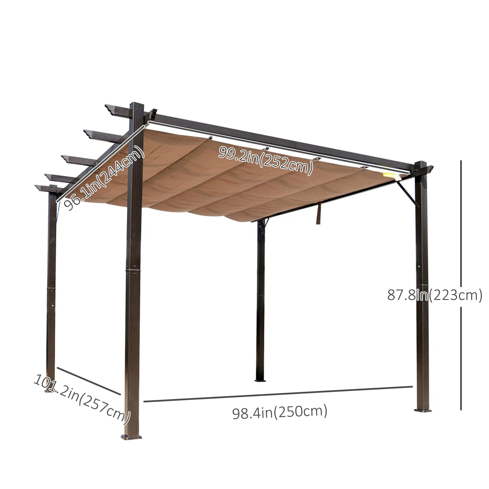 10' x 10' Aluminum Pergola Gazebo, Outdoor Canopy, Garden Sunshade Pergolas at Gallery Canada