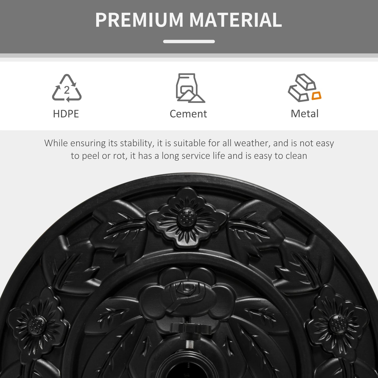 20 lb Heavy Duty Umbrella Base, Outdoor Concrete Stand, Black Umbrella Bases at Gallery Canada
