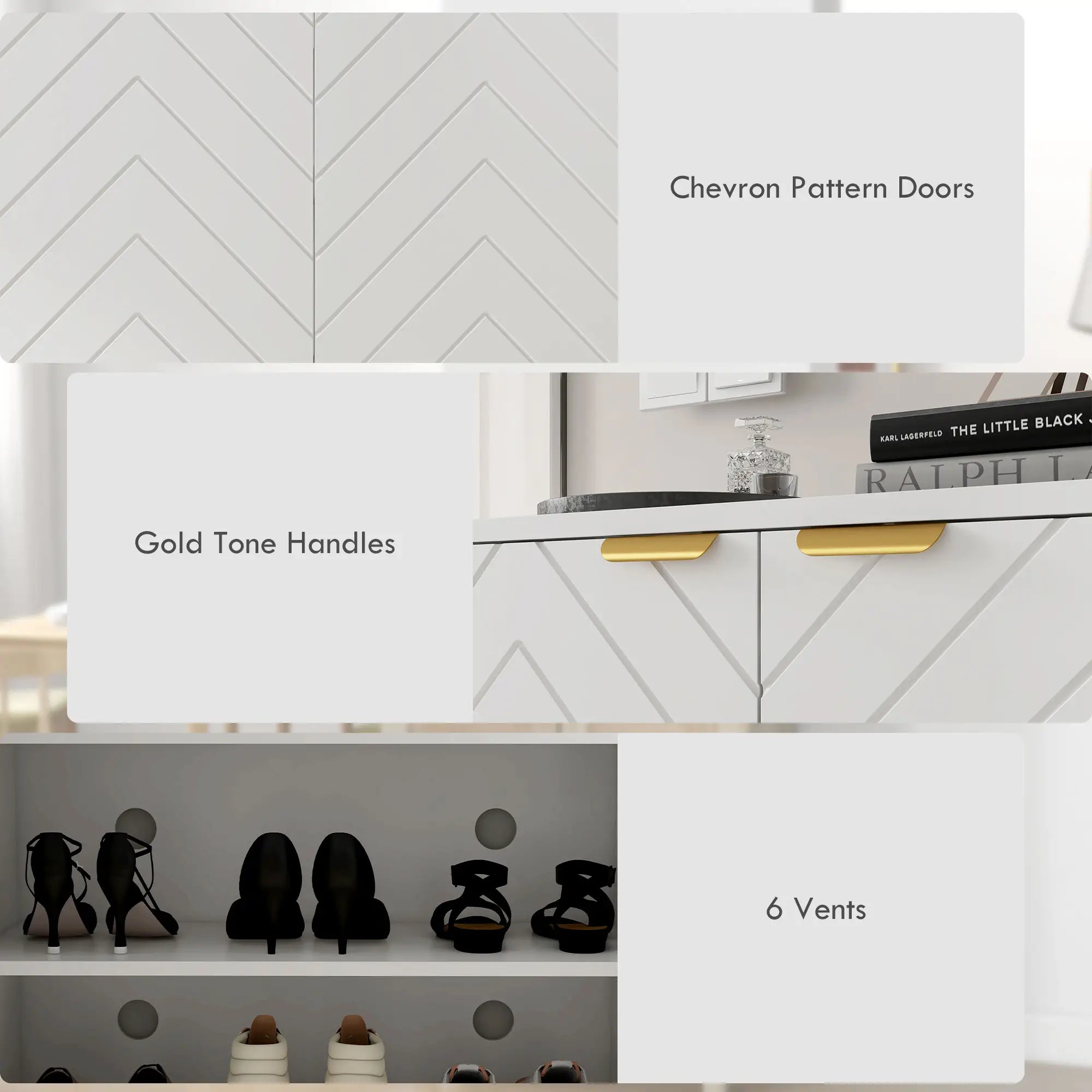 Entryway Shoe Cabinet, Adjustable Shelf for 12 Pairs, White Shoe Storage Cabinets & Racks at Gallery Canada