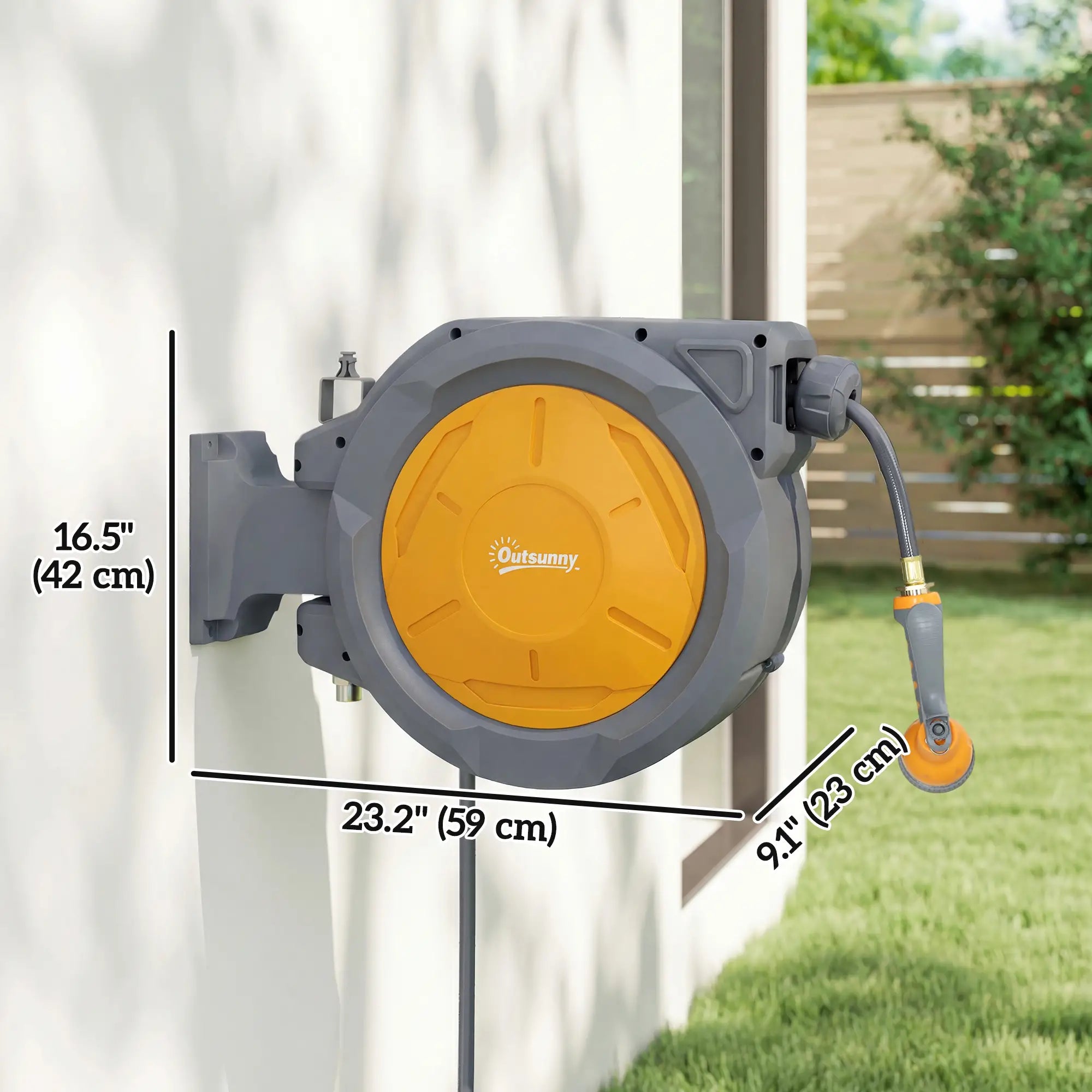 1/2 in x 100ft Wall Mounted Garden Hose Reel, Auto Rewind, Orange Garden Accessories at Gallery Canada