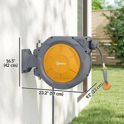 1/2 in x 100ft Wall Mounted Garden Hose Reel, Auto Rewind, Orange Garden Accessories at Gallery Canada