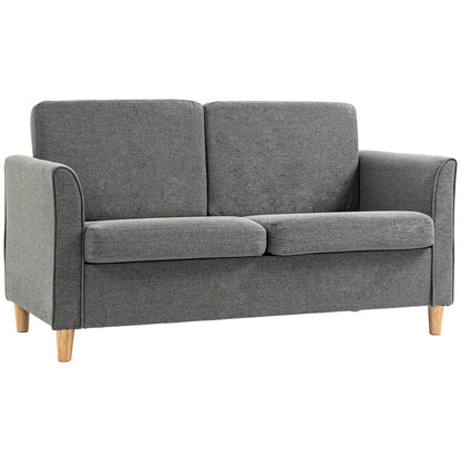 2-Seat Sofa with Armrests, Wood Legs, for Living Room, Grey 2-Seater Sofas Grey at Gallery Canada