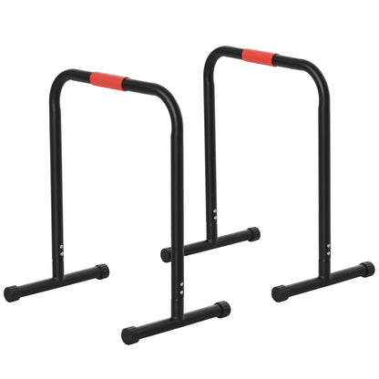 Set of 2 Dip Bars, Full Body Strength Training Station, Black More-Strength Training Equipment Black at Gallery Canada