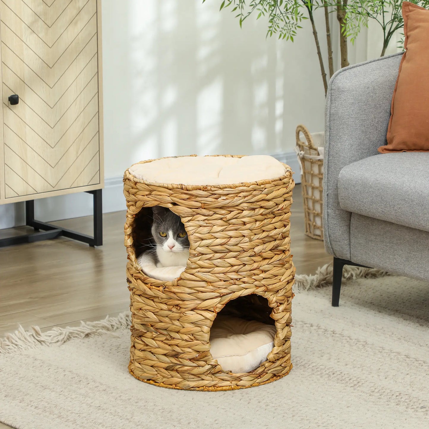 2-Storey Cat Condo Barrel, Small Cat Tree Tower, Light Brown Cat Towers at Gallery Canada