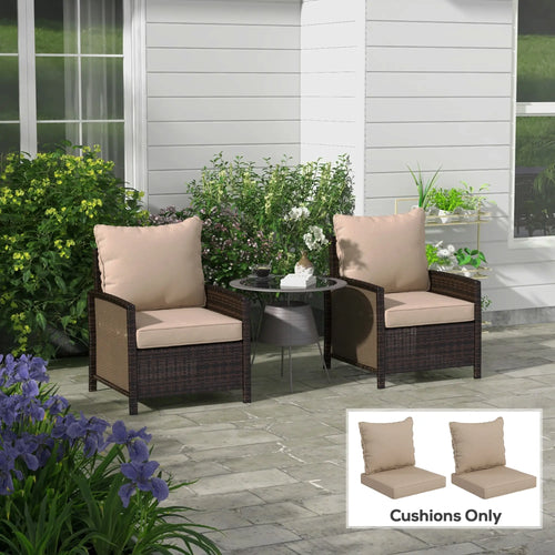 4-Piece Seat Cushion Pillows, Patio Chair Cushions Set, Beige