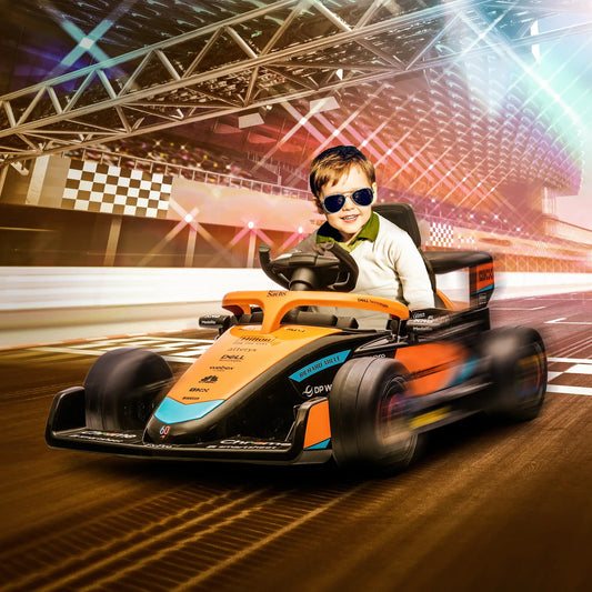 12V Electric Car For Kids, Suspension, Music, MP3, Remote Control, Orange Electric Toy Cars Orange at Gallery Canada