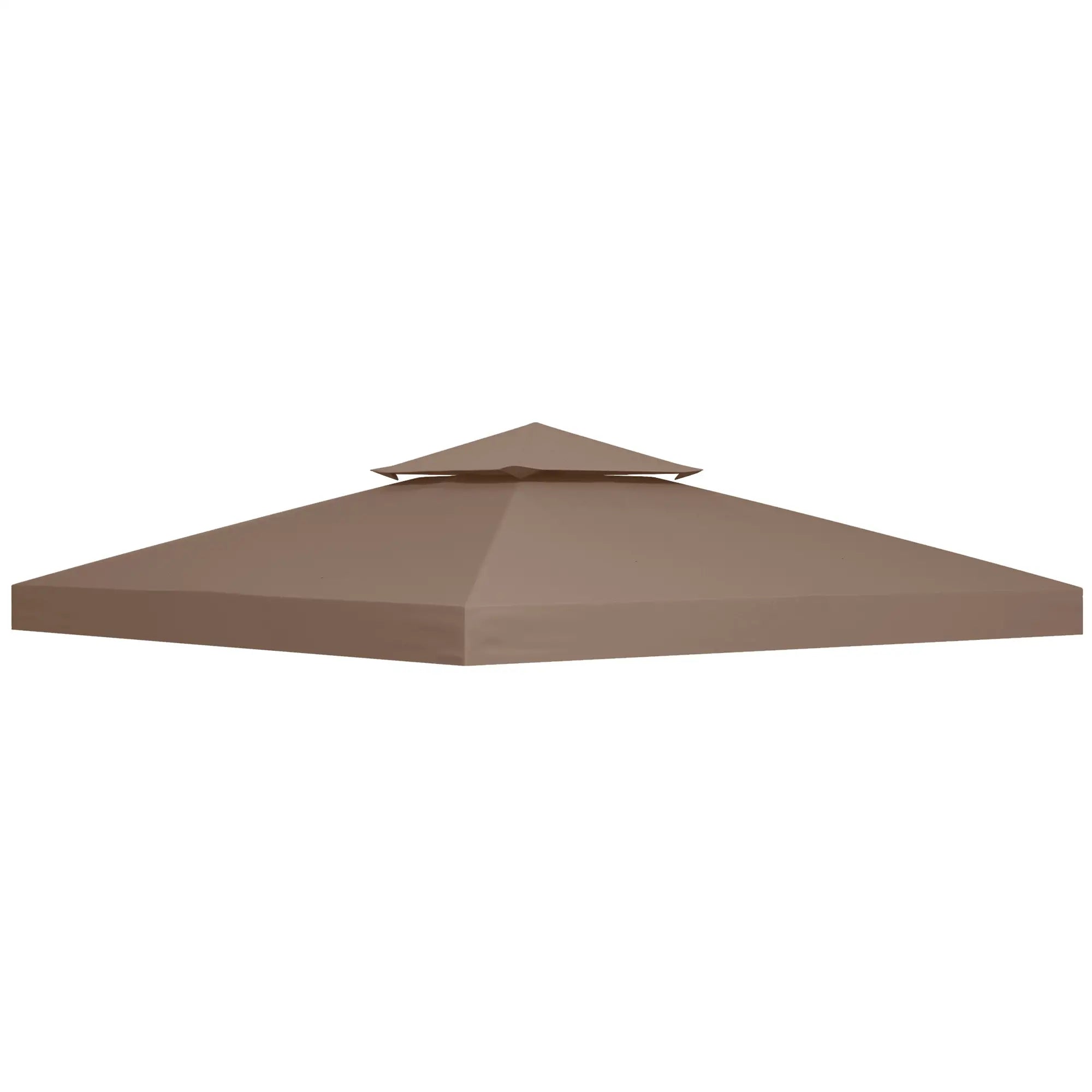10' x 10' Square 2-Tier Gazebo Canopy Cover, Outdoor Garden Sun Shade, Coffee Gazebo Canopy Replacement at Gallery Canada