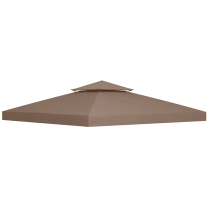 10' x 10' Square 2-Tier Gazebo Canopy Cover, Outdoor Garden Sun Shade, Coffee Gazebo Canopy Replacement at Gallery Canada