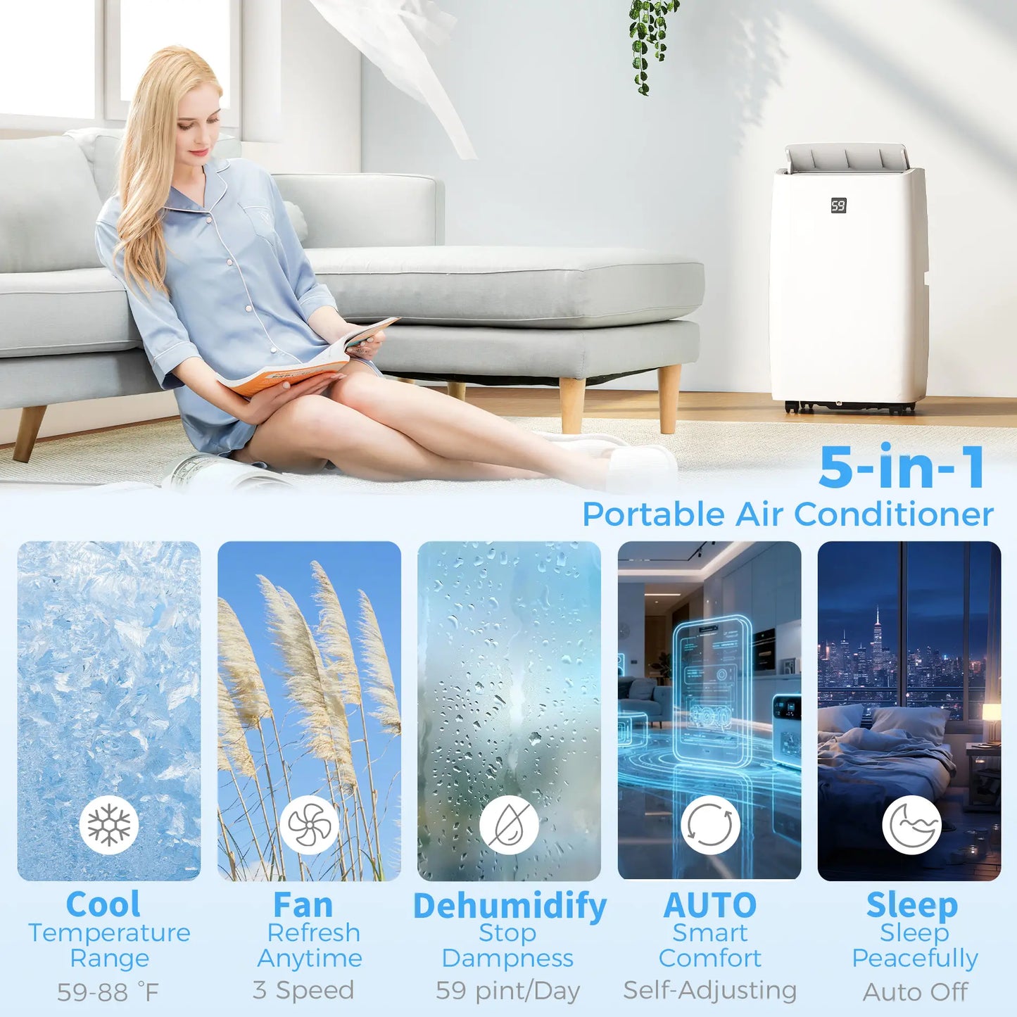 14000 BTU Portable Air Conditioner, Dehumidifier, Fan, 700 Sq. Ft, Cool Air Conditioner at Gallery Canada