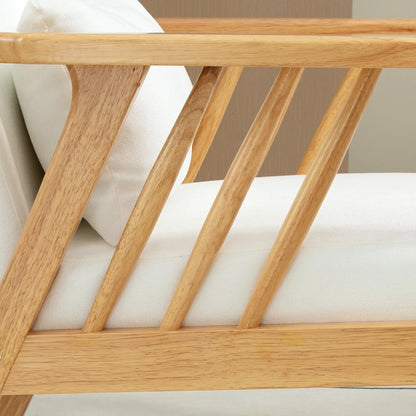 Upholstered Lounge Chair, Rubber Wood Frame, White Accent Chairs at Gallery Canada