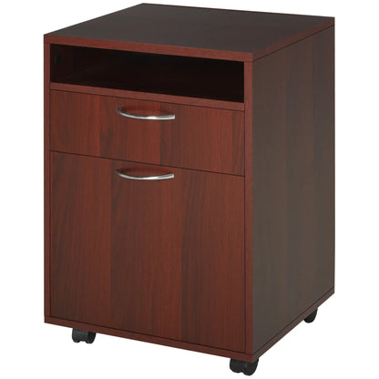 24" Small Filing Cabinet, Open Compartment, Drawer, Wheels, Espresso Office Cabinets & Cupboards at Gallery Canada