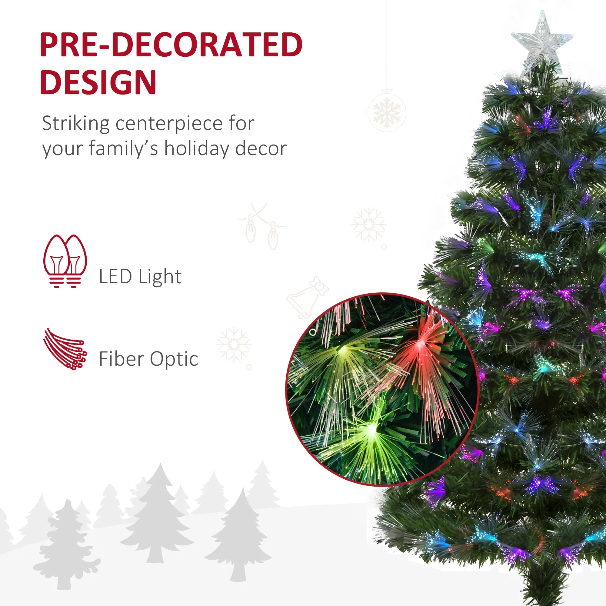 4ft Pre-Lit Fiber Optic Christmas Tree, Artificial Spruce, Star Top Artificial Christmas Trees at Gallery Canada