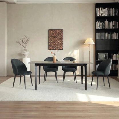 Modern Dining Chairs Set of 4, Upholstered, Metal Legs, Black Dining Chairs at Gallery Canada