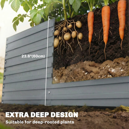 8' x 4' x 2' Raised Garden Bed, Galvanized Planter Box, Light Grey Galvanized Planter Boxes at Gallery Canada