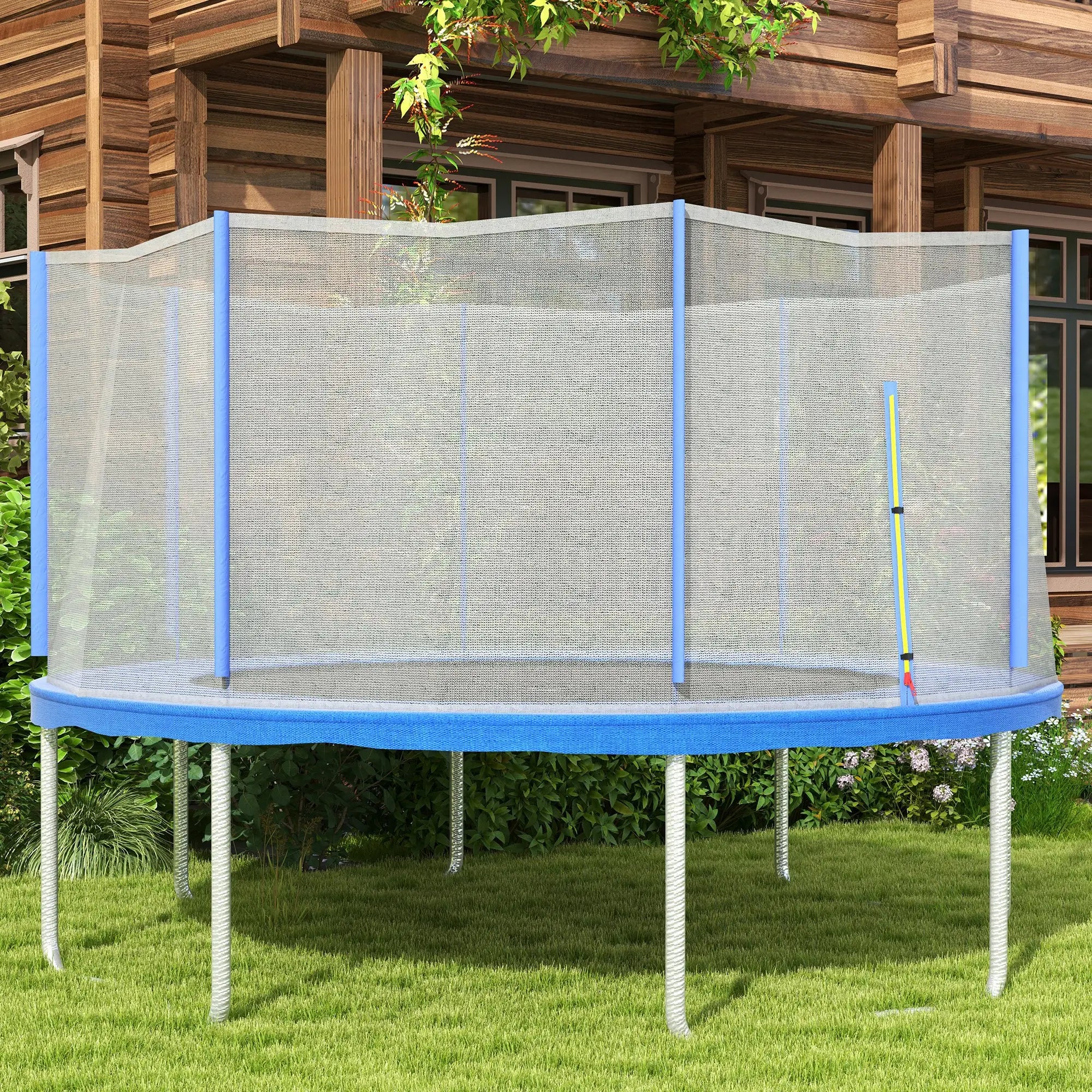 14ft Round Trampoline Net Enclosure, 8 Straight Poles, Blue Trampolines at Gallery Canada