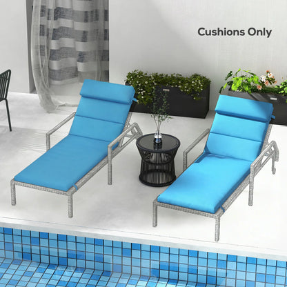 Patio Chaise Lounge Chair Cushions, Set of 2, Turquoise Patio Chair Cushions at Gallery Canada