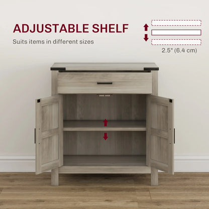 Farmhouse Buffet Cabinet, 1 Drawer, Storage Cabinet, Adjustable Shelf, Grey Bar Cabinets at Gallery Canada