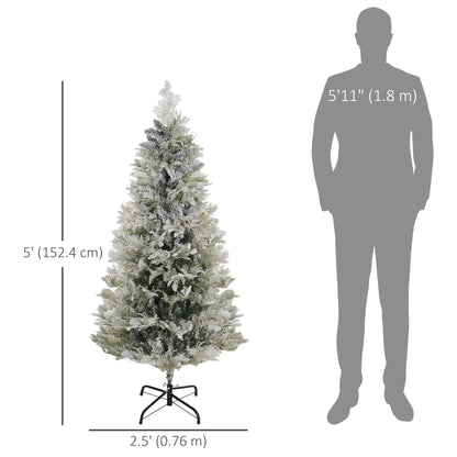 5 Feet Pencil Artificial Christmas Tree, 517 Cypress Branches, Auto Open, Green