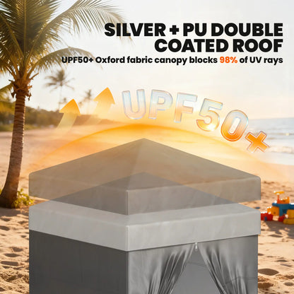 5 x 5 ft Compact Pop Up Canopy Tent, UPF 50+ Changing Room, Portable Instant Privacy Canopy, Dark Grey Pop Up Canopies at Gallery Canada