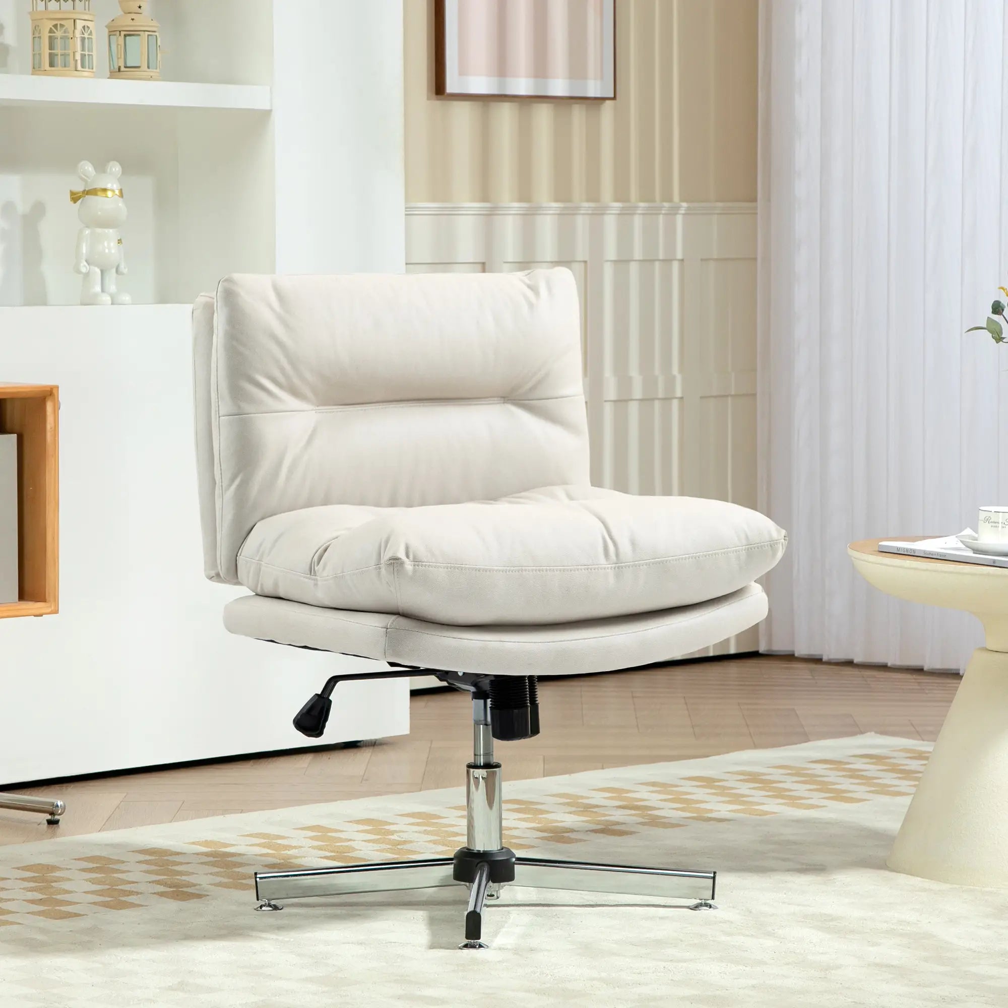 Adjustable Height, Tilt Armless Office Chair, Light Grey Task Chairs at Gallery Canada
