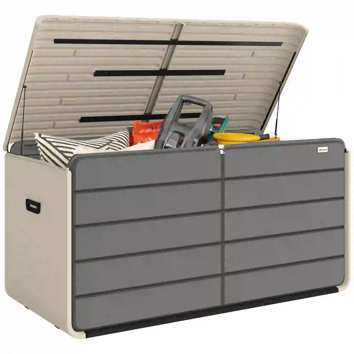 Outdoor Storage Box With Lockable Lid, HDPE Garden Deck Box With Wheels 757 L Patio Storage Boxes at Gallery Canada
