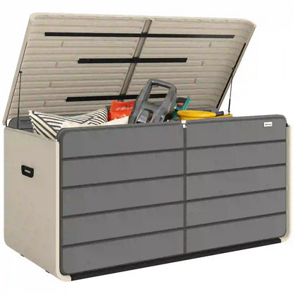 Outdoor Storage Box With Lockable Lid, HDPE Garden Deck Box With Wheels 757 L Patio Storage Boxes at Gallery Canada