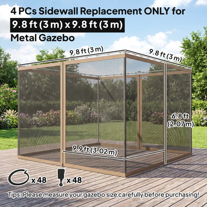 Gazebo Replacement Mosquito Netting, 10' x 10', Black Gazebo Sidewalls at Gallery Canada