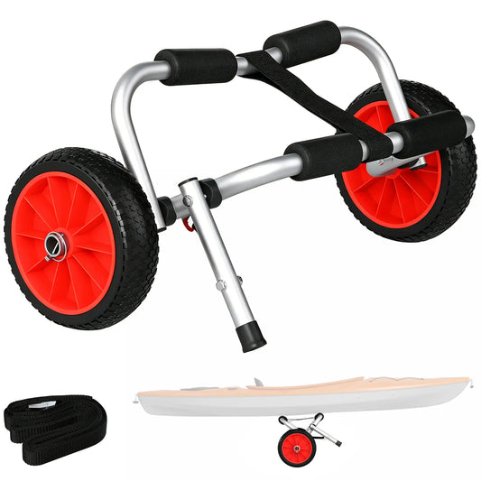 Kayak Cart Canoe Dolly, Aluminum Frame Folding Design, Paddleboard Trolley Kayak Carts Silver, Black at Gallery Canada