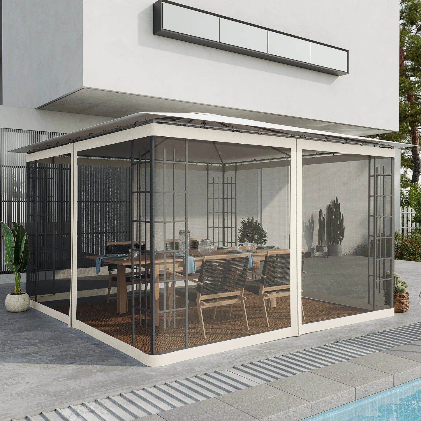 Replacement Mosquito Netting, 10' x 12', Black, White Gazebos at Gallery Canada