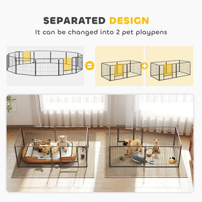 31.5"W Metal Dog Playpen, 23.5"H, 12 Panels, Indoor Outdoor Pet Fence Houses, Kennels & Pens at Gallery Canada