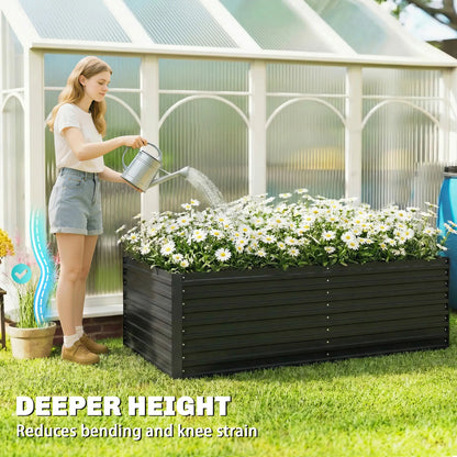 Galvanised Raised Garden Bed Set, 6 x 3 x 2 ft, Dark Grey Galvanized Planter Boxes at Gallery Canada