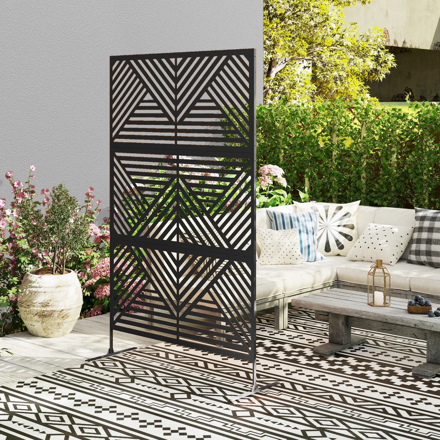 Metal Outdoor Privacy Screen, 78" x 48", Black Side Awnings at Gallery Canada
