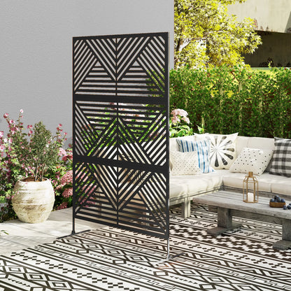 Metal Outdoor Privacy Screen, 78" x 48", Black Side Awnings at Gallery Canada