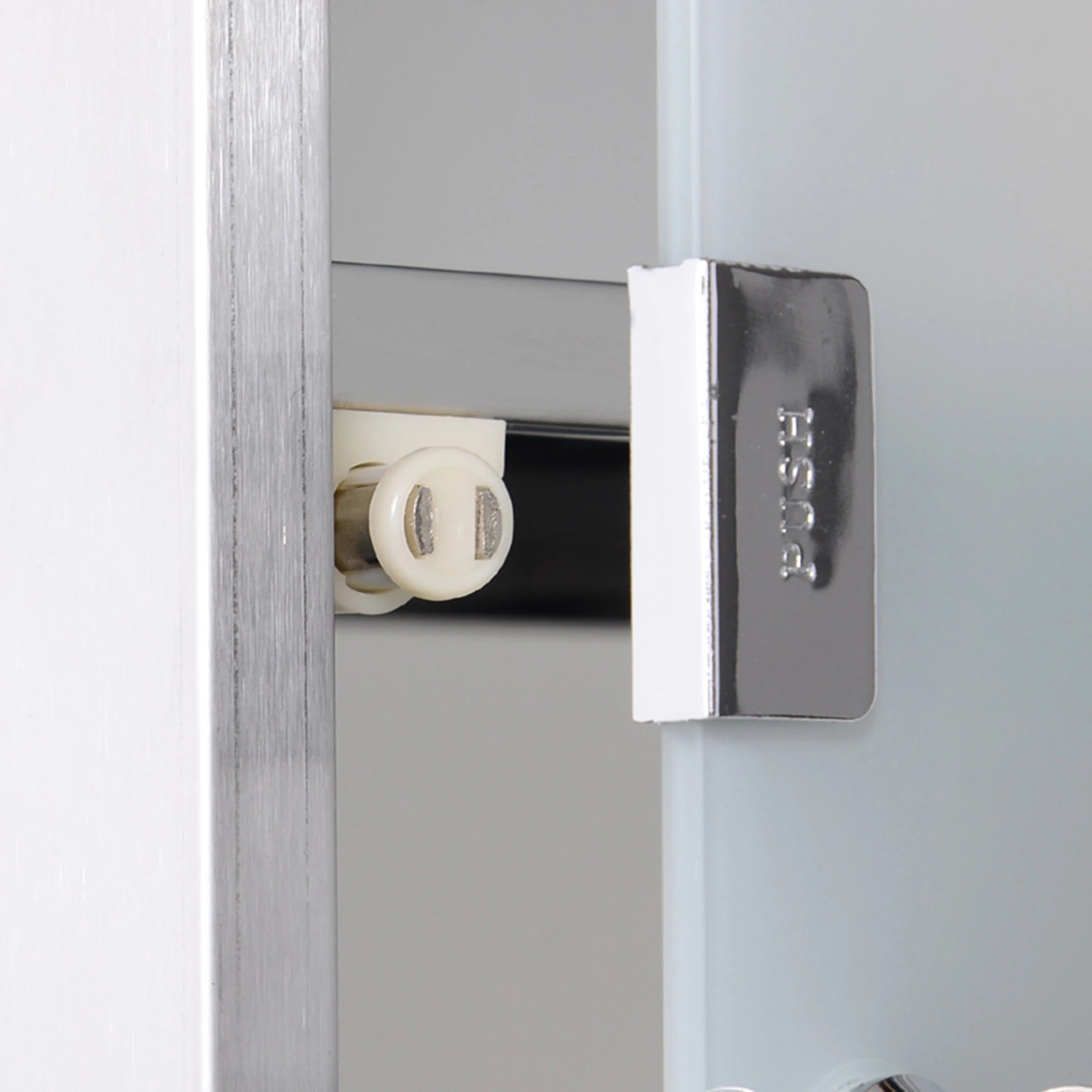 Wall Mount Medicine Cabinet, 2 Shelves, Steel Frame, Glass Door, Lockable, Stainless Mirror Medicine Cabinets at Gallery Canada