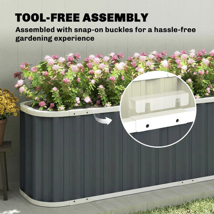 Galvanized Raised Garden Bed, Deep Rot Planter Box, 7' x 2' x 2', Dark Grey Galvanized Planter Boxes at Gallery Canada