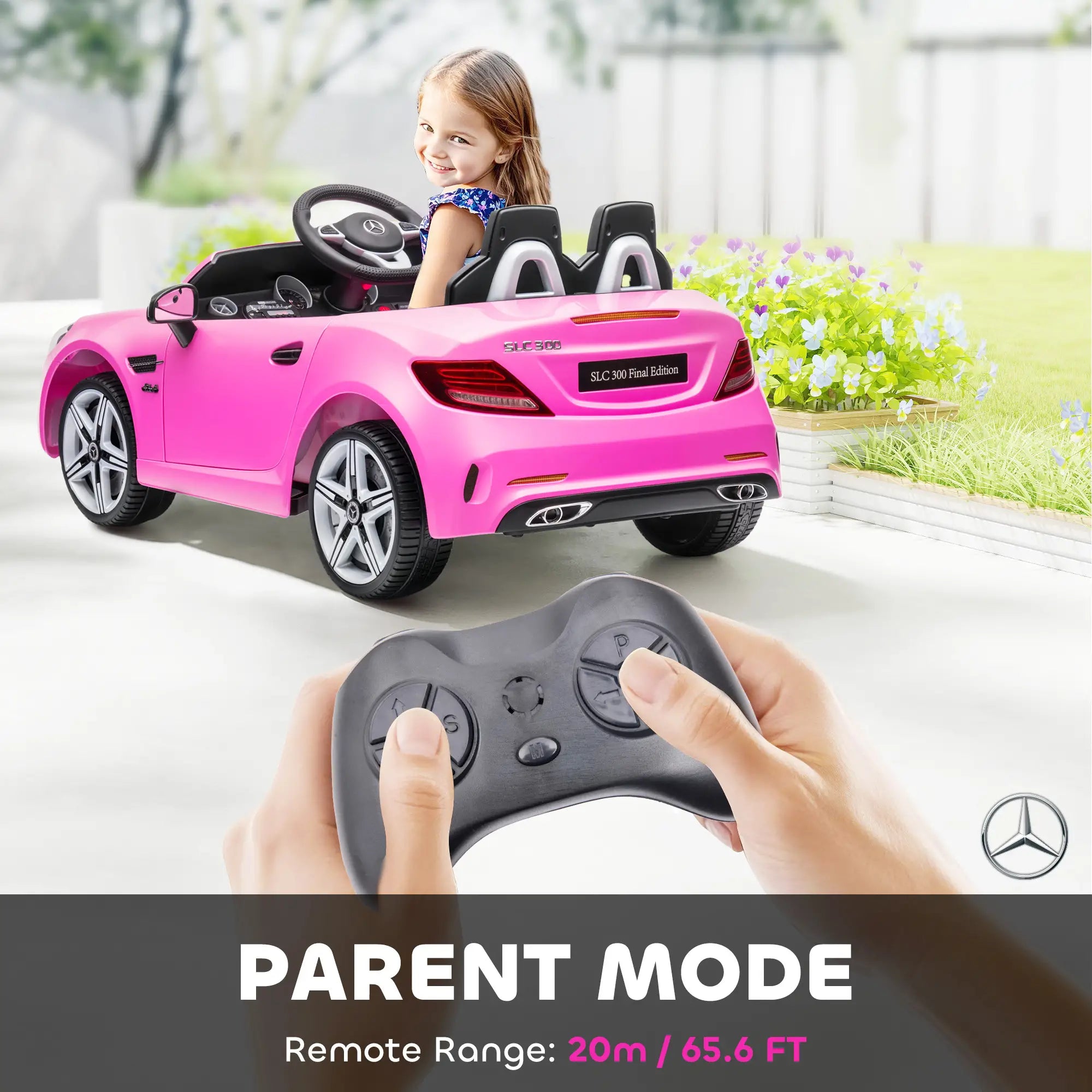 12V Ride On Car, Parent Remote, Two Motors, Music, Lights, Pink, 3-6 Years Electric Toy Cars at Gallery Canada
