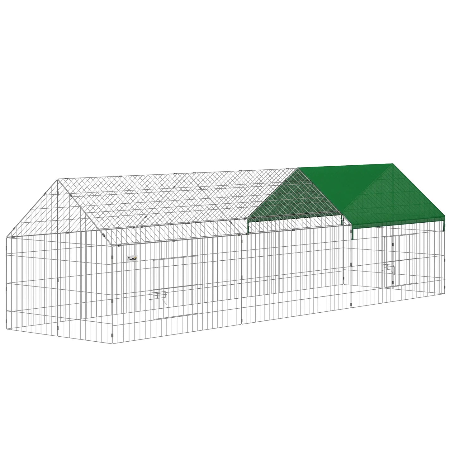 Metal Chicken Coop, UV-Resistant Cover, 106" x 29.5" x 29.5", Green Chicken Coops Green, Silver at Gallery Canada