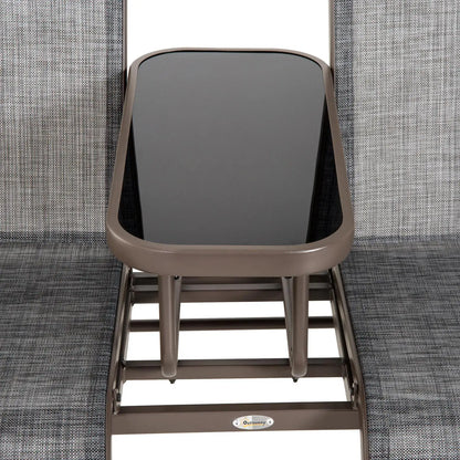 2 Person Patio Glider Rocking Chair, Outdoor Loveseat, Grey Outdoor Gliders at Gallery Canada