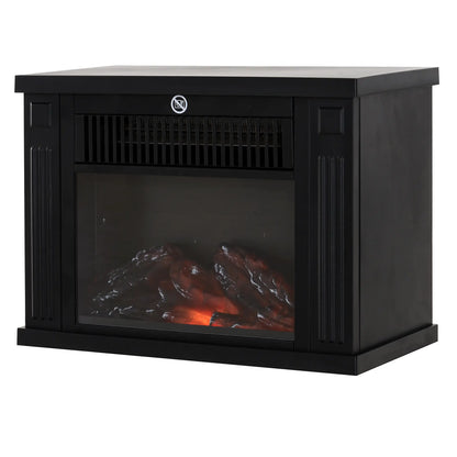 14" 1000W Mini Standing Electric Fireplace Heater, Black Electric Fireplaces at Gallery Canada