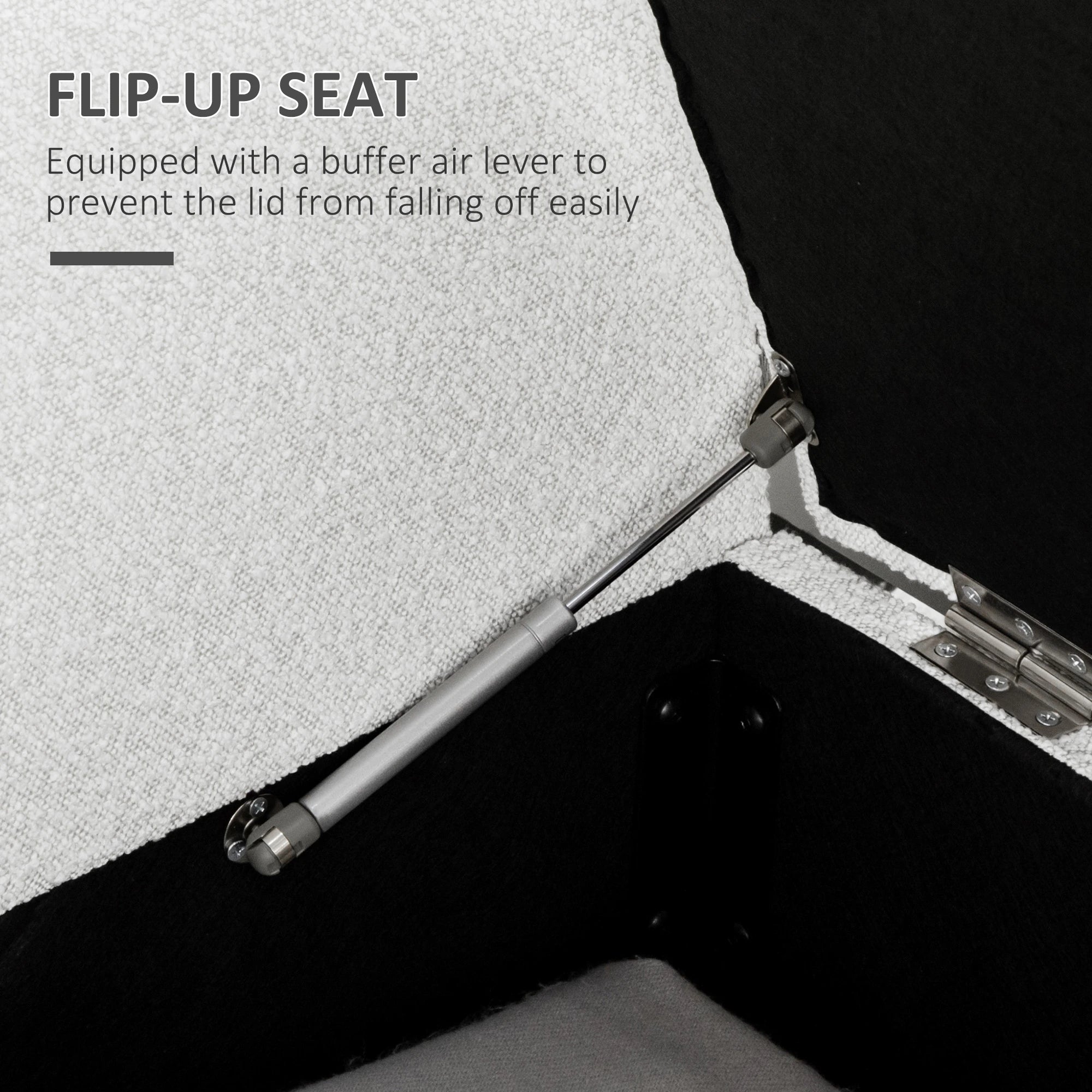 Upholstered Storage Bench with Arms, Modern Ottoman, Cream White Storage Ottomans & Benches at Gallery Canada