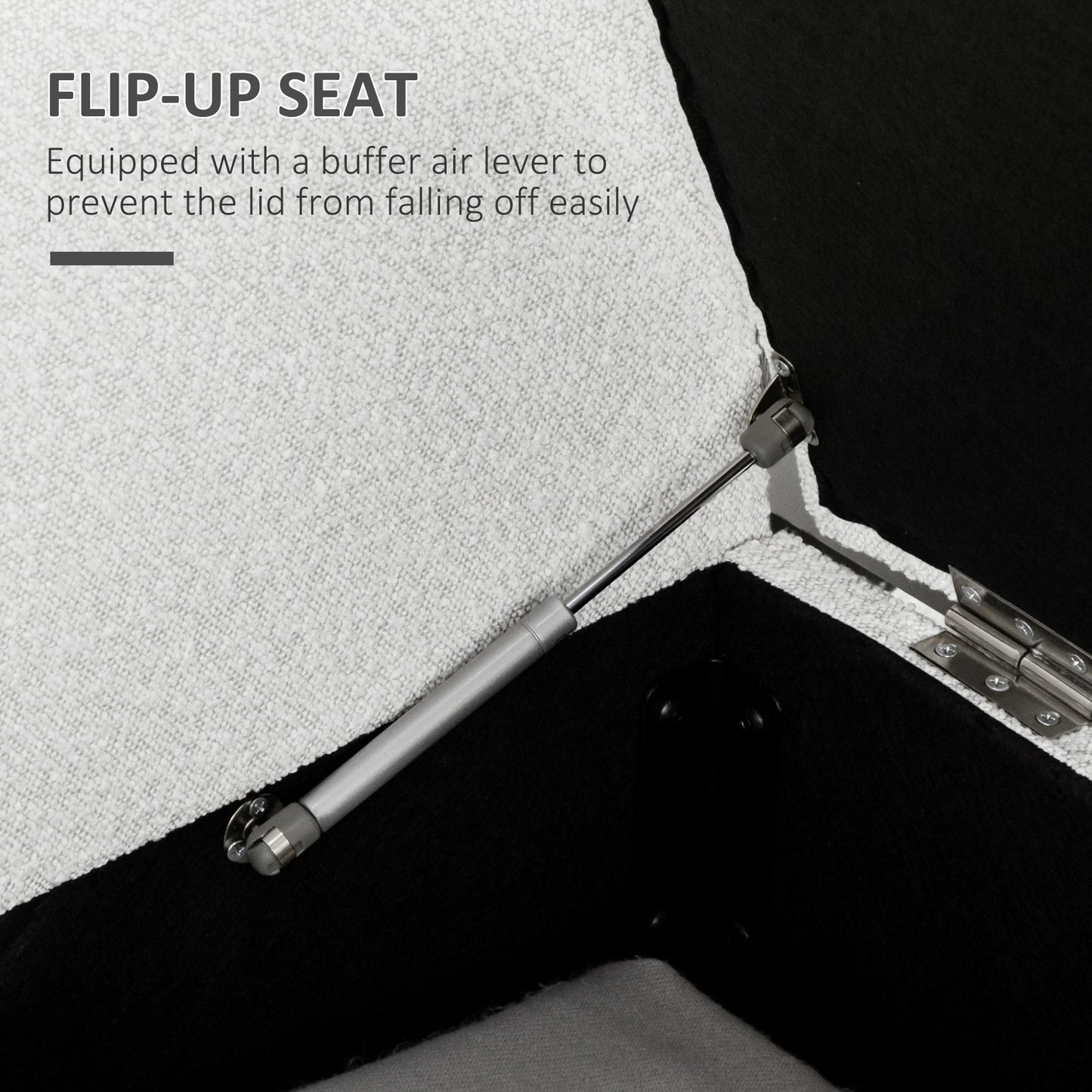 Upholstered Storage Bench with Arms, Modern Ottoman, Cream White Storage Ottomans & Benches at Gallery Canada