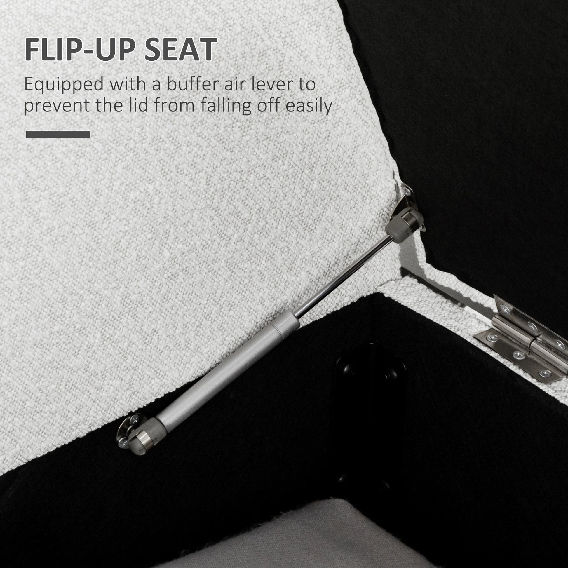 Upholstered Storage Bench with Arms, Modern Ottoman, Cream White Storage Ottomans & Benches at Gallery Canada